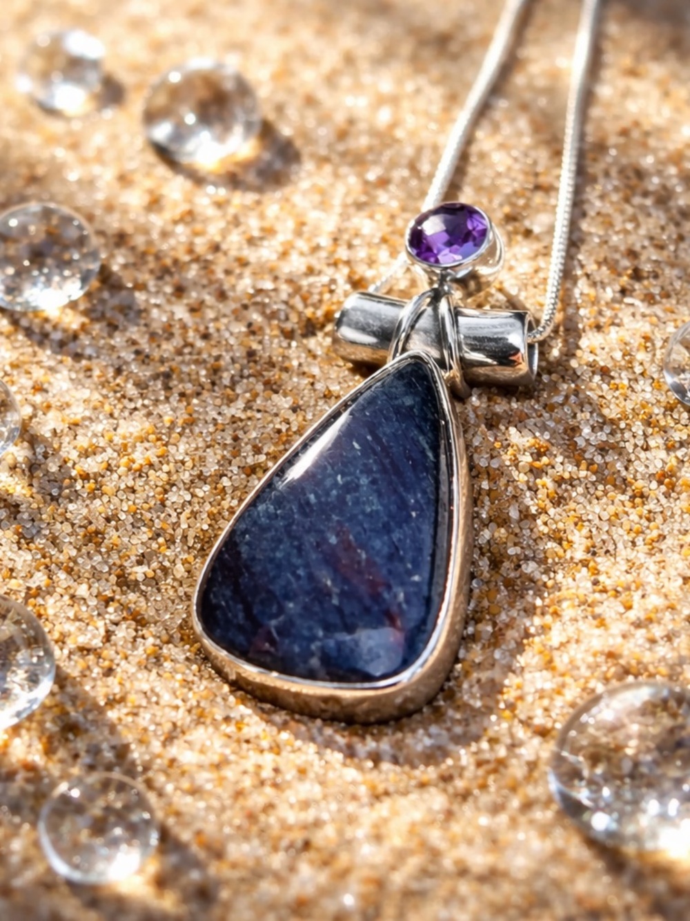 Purple Adventurine & Amethyst Necklace - Picture 3 of 10